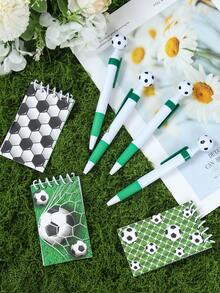 5sets Football Notebook Ballpoint Pen Keychain Mesh Bag Sets, Football Pattern Notebook, Football Shaped Keychain, Baby Party Decor, Perfect Gifts For Classmates, Classroom Prizes, Bag Decor, Pendant Keychain, Birthday Decor, Souvenirs Decor, 1st Birthday, Babe Shower, Gender Reveal Party, Birthday Gifts, Party Favors, Home Decor, Room Decor, Back To School Gifts, Football Themed Party Decor - Football - View 9