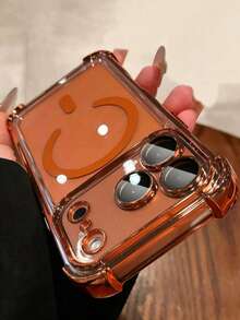 Casing Ponsel Mewah Tahan Guncangan Empat Sudut, Mendukung Pengisian Daya Nirkabel Magnetik, Kompatibel dengan iPhone 17 Pro Max, 17 Pro, 17, 16, 15, 14, 13 Pro Max, Memberikan Perlindungan Penuh pada Bagian Belakang. - Oranye - View 1
