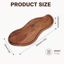 1pc Peanut-Shaped Wooden Tray - Made Of Natural Acacia Wood, Heat-Resistant , Suitable For Kitchen And Restaurant Decor, Perfect For Perfume, Jewelry, Candles, Small Items And Food Display - Brown - View 7