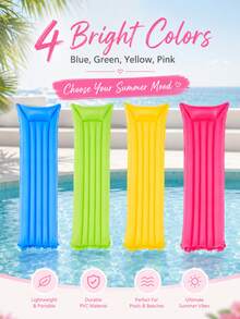 1pc Pink/Blue/Yellow/Green Inflatable Drainage Floating Chair & Lounge Chair Dual Use, Summer Foldable Inflatable Pool Chair Suitable For Spa, Pool, Beach, Beach Party Supplies, Vacation Multi-Purpose Pool Party Summer Outdoor Water - One Size Fits All - View 11