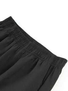 1pc Girls' Vintage Outdoor Sports Side Colorblock Striped Wide Leg Casual Pants For Daily Streetwear - Black - View 4