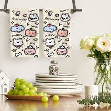 1pc/2Pcs/4Pcs Strawberry & Rabbit Printed Towels Ultra Soft Quick Dry High Water Absorbent Light Beige Towels With Lucky Letter Print Machine Washable Decorative Hand Towels For Kids Kitchen Bathroom - Multicolor - View 11