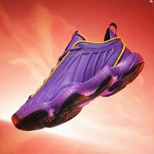 Men's Basketball Shoes Shock Absorption Anti-Slip Breathable Professional Low-Top Basketball Shoes - Purple - View 4