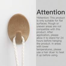 4pcs/8pcs Oval Plastic Wood-Grain Effect Adhesive Hooks, Waterproof & Oil-Proof Plastic Wood Hanging Hooks, No Drilling Or Nailing Required - Brown - View 7