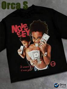 T-Shirt Unisex Streetwear Con Stampa "2026 Tattooed Hands Money Cross Vintage Lady Y2K"; 100% Cotone, Perfetta Per L'uso Quotidiano, Le Attività All'aperto E Gli Outfit Street-St - 白色 - 查看 5