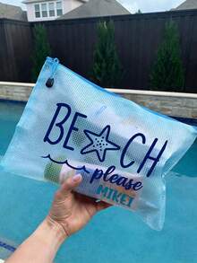 Bolsa pequeña con cremallera personalizada con letra | Bolsa de separación húmedo/seco personalizada, adecuada para mascarillas, piscina, playa, lago, barco, viajes, artículos de tocador, bolsa de piscina con estampado de coco en inglés con letra de sombra grande, bolsa de dama de honor para boda, bolsa de protector solar personalizada para despedida de soltera, bolsa de almacenamiento de protector solar, favor de fiesta, decorativa de alta calidad, moda, linda, colorida, exquisita personalizada, personalizada, única, regalo ideal para ella, - Multicolor - Ver 4