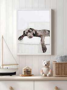 1pc Golden Retriever Oil Painting, Vintage Animal Art, Abstract Sleeping Dog On Couch,Festival Gift, Suitable For Bedroom,Living Room, Bath,Wall Arts,Wall Decor,Home Decor,Room Decor, Canvas Wall Art, Posters, Wall Art With Frame, Optional Frame ﻿ ﻿ - 1PCS - View 3