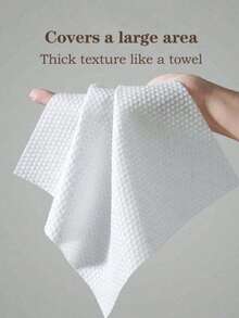 250pcs/5packs Disposable Thickened Facial Cleansing Wipes, Pull-Out Design, Soft And Tear-Resistant, Highly Absorbent, Beauty Makeup Removal Wipes - White - View 3