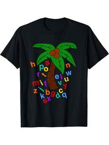 Unisex T-shirt i ren bomull, humoristisk och fantasifull grafisk design med Chicka Chicka Boom Boom, perfekt för vuxna och lämplig för alla årstider, sommar-t-shirt, blus, basplagg, topp, kreativ design, utomhuslek, cool stil, rolig design, perfekt för utomhuslek. - Svart - Visa 1