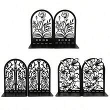 Hollow Metal Bookend With Natural Floral Pattern, Suitable For Organizing And Decorating Bookshelves And Bookcases, An Artistic Gift For Book Lovers, Bibliophiles And Office Workers - One Size - View 8