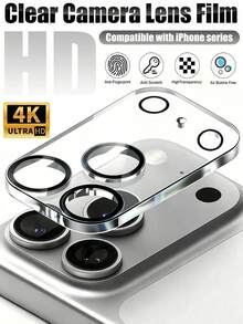 1片 17 Pro Max 後置相機鋼化玻璃保護貼，時尚手機配件，高品質玻璃材質，保護手機免受損壞，適用於 iPhone 17/16/15 系列，節日與社交場合的必備禮物，可搭配手機殼使用 - 無色 - 查看 1