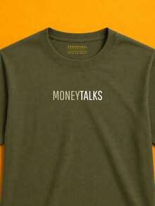 Casual Money T-Shirt, Minimalist, Resenharia Style | 100% Cotton, Brazilian Style, Perfect For Hanging Out With Friends And Bars - Army Green - View 4