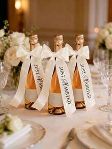12/6/3入組 婚禮香檳瓶蝴蝶結裝飾緞帶，婚禮新婚白色裝飾緞帶，新婚裝飾緞帶，蝴蝶結，禮物或蛋糕裝飾緞帶，婚禮氛圍場景裝飾 - 多色 - 查看 3