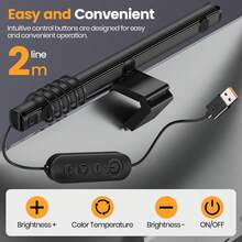 Computer Monitor Lamp, Computer Monitor Screen Light Care-Reading LED Task Lamp Adjustable Brightness Color Temperature Reading Laptops - View 6