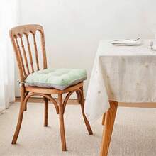 Sage Green Chair Cushions For Dining Chairs,Thick Seat Cushions For Kitchen Chairs With Non-Slip Backing,Waterproof Chair Seat Pads With Ties, 15.5"X15.5"X4" - 鼠尾草綠 - 查看 9