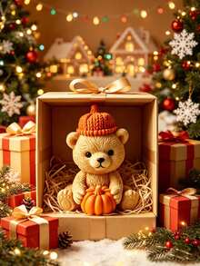 1pc Pumpkin Bear Candle Mold, Devil Pumpkin Ornaments, Suitable For Resin Gypsum Clay Concrete Handicrafts, Etc., Making Ornaments, Home Decorations, Holiday Gifts - Pumpkin Bear Mold - View 5
