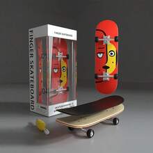 Professional Mini Wooden Skateboard Fingerboard Set Finger Scooter Finger Skate Board Maple WoodTabletop Toys For Boys - B - View 2