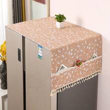 Cotton Linen Fridge Dust Cover With Double Side Pockets Waterproof Anti Dust Refrigerator Top Cover - View 20