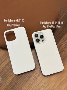1pc Cute Solid Color Matte Large Hole White Full Coverage TPU Anti-Drop Phone Case Compatible With Apple 17/16/15/14/13/12/11/XSMAX/X/XS/XR/7PLUS/8PLUS/7/8 - White - View 5