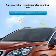 49.2in * 22.83in 1pc Retractable Car Window Roller Shade, Heat Insulation & Sun Protection, Easy Storage, Car Sun Visor - / - View 4