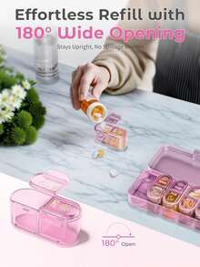 2 Times/Day Pill Organizer AM PM 7-Day Pill Box, 2 Doses Per Day 7-Day Travel Pill Organizer For Medication, Vitamins, Fish Oil Supplements - View 6