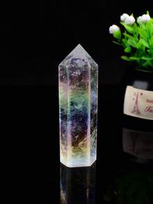 1件天然水晶彩色手工白色水晶方尖碑柱，適用於家居裝飾與靈性療癒 - 彩色工藝白水晶柱 - 查看 6
