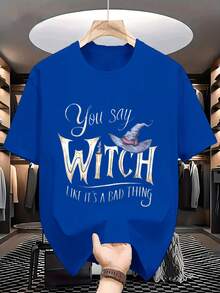 Camiseta de Algodón Suave para Hombre con Estampado de Bruja, Ideal para Halloween, Regalo para Amigos, Diseño Moderno, Tallas S a 2XL, Verano, Manga Corta Ligera y Transpirable TTG4 - Burdeos - Ver 7