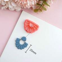 Geometric Polymer Clay Cutter Ginkgo Leaf Polymer Clay Earring Cutters Embossed Leaf Shape Jewelry Making Kits Fan-Shaped Design Soft Pottery Clay Molds For Pendant & Necklace Decoration Making - Pink - View 14
