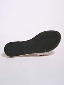 Sandalias de tiras con estampado de lunares de moda para mujer, suela blanda antideslizante, versátiles, ligeras y fáciles de caminar, sandalias de exterior de rápida para verano, playa, vacaciones y uso diario - Beis - Ver 8