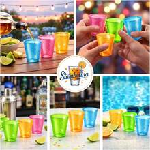 Stumbelina 100 UNIDADES (1 oz) BRILLO NEÓN |   VASOS DE CHUPITO DE PLÁSTICO |   Paquete Variado MULTICOLOR BRILLANTE |   Mini Vasos Desechables para Fiestas |   Perfecto para Chupitos de Gelatina, Shooters de - 100 tazas - Ver 6