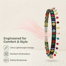 1 pieza Collar para mascotas con estampado geométrico colorido de estilo bohemio, con decoración de cuentas colgantes de colores, cadena dorada ajustable para gatos y perros, accesorio para mascotas ligero, adecuado para uso diario, fotografía, fiestas y festivales de primavera/verano - Multicolor - Ver 5