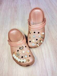 Low Croco Clog Sandal, 100% EVA, With Pendant - Soft And Comfortable. - Coffee Brown - View 2