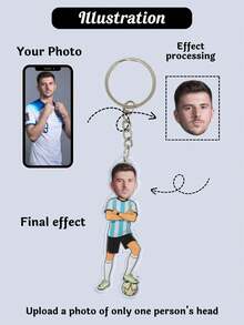 1/3/5Pcs World Cup Custom Soccer Player Photo Keychain, Personalized Name Football Keyring, Heartwarming Fan Keepsake, Lovely Game Day Sports Souvenir - Multicolor 4 - View 5