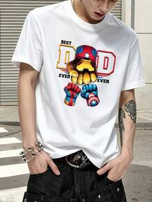 Marvel Marvel Comics Best Dad Ever Iron Man Graphic T Shirt 100 Percent Cotton Men's Clothes Men Shirt Summer Outfits Marvel Series Gifts For Men Streetwear Men - 白色 - 查看 5