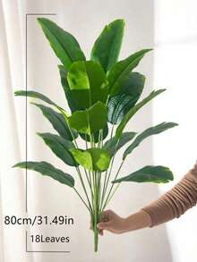 1pc Lifelike Artificial Bird Of Paradise Plant, Adjustable Large Tropical Faux Banana Leaves, Maintenance-Free Fake Greenery, Indoor Floor Decor For Living Room Office Cafe, Minimalist Ins Style Housewarming Ornament, Pot Not Included - Green - View 10