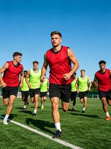 6 pezzi Canotte da allenamento sportivo, adatte per feste a tema, lavoro e feste di compleanno in campo, attività all'aperto, feste di giochi in giardino, eventi sportivi, allenamento di calcio e pallacanestro - Taglia unica per tutti - Visualizzare 3