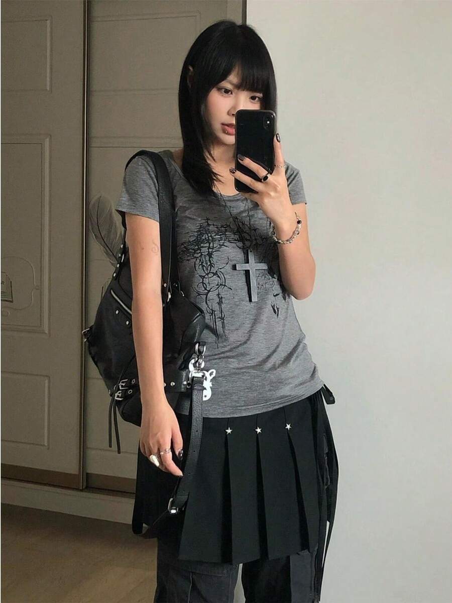 Women Tops - Dark Grey - View 1