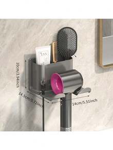 1pc Wall-Mounted Hair Dryer And Phone Holder, Suction Cup And Strong Adhesive Installation, No Drilling Required For Easy Setup. Suitable For Garden Layout, Fan Accessories, Soft Rubber Parts, Holiday Essentials, Exquisite Room Decor. - Multicolor - View 7