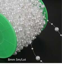 Fashion Decorative Craft Artificial White Pearl Beaded Garland, Decorative Pearls, Beautiful Elegant White Pearl Beaded Scroll Pearl Beaded Garland Suitable For Wedding Party Birthday Jewelry Accessories Wedding Birthday Party Decoration DIY Handmade Cake Decoration Cake Decor Cake Decoration Tools - Multicolor - View 14