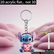 Disney [2D平面] 1件，全新壓克力材質，俏皮米妮，鑰匙圈吊飾，鑰匙環，節日禮物裝飾鑰匙圈，汽車鑰匙圈，鑰匙鏈背包錢包鑰匙圈，小型節日派對禮物 - 彩色 - 查看 7