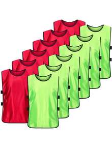 6 pezzi Canotte da allenamento sportivo, adatte per feste a tema, lavoro e feste di compleanno in campo, attività all'aperto, feste di giochi in giardino, eventi sportivi, allenamento di calcio e pallacanestro - Taglia unica per tutti - Visualizzare 1