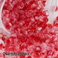 250 Stück 4mm bunte matte Kristallglasperlen, facettierte mattierte Goldpulver Doppelloch spitz zulaufende lose Perlen, handgefertigte Perlen DIY Materialien Armband Halskette Zubehör - DIY matte Kristallglasperlen - Übersicht 18