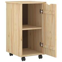 Carrello portaoggetti  marrone, 34 x 39 x 65,5 cm, in legno massello di pino. - Marron - Visualizzare 3