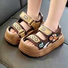 Cute Rhinestone Bow Open Toe Girls Sandals, Breathable Beach Holiday Sandals - Khaki - View 4