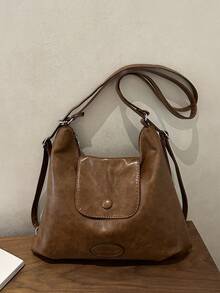 Vintage Large Capacity Korean Style Backpack New Crossbody Bag Fashion Versatile Commute Shoulder Tote Bag - Brown - View 12