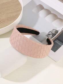1 pieza Diadema de textura tejida vintage, banda ancha multicolor, accesorio para el cabello versátil para uso francés/diario/desplazamiento - Multicolor - Ver 13