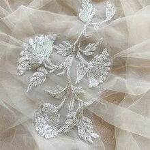 1PC Embroidered Beaded Lace Decorative Applique, Used For DIY Sewing Clothing Hand Decoration - ZH240 - View 3