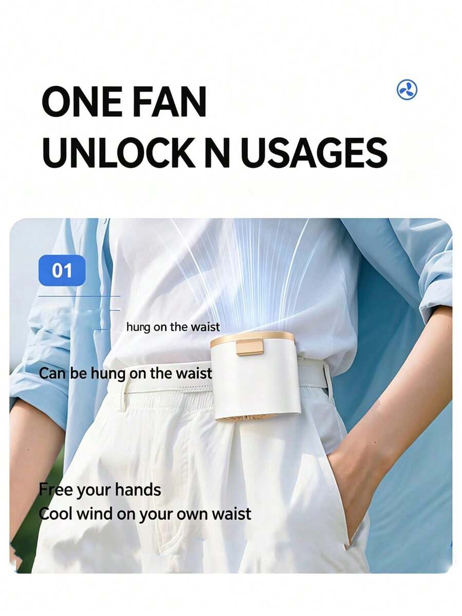 可攜式腰掛式冷卻風扇,戶外個人手持迷你USB充電風扇 - 掛腰風扇 - 查看 1