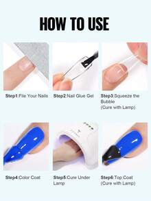 TOMICCA 15ml/1PC Nail Glue – Fast-Curing Under LED/UV Lamp, Soak-Off Removable, Long-Lasting Adhesive For Nail Art & DIY Home Salon - NAIL GLUE - View 8