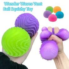 Fuzzy Ball Tactile Squeezing  Tactile Squeezing  Wave Texture Stress-Relieving Ball  Suitable Adults Stress-Relieving Ball - 1pcs Random Color - View 2